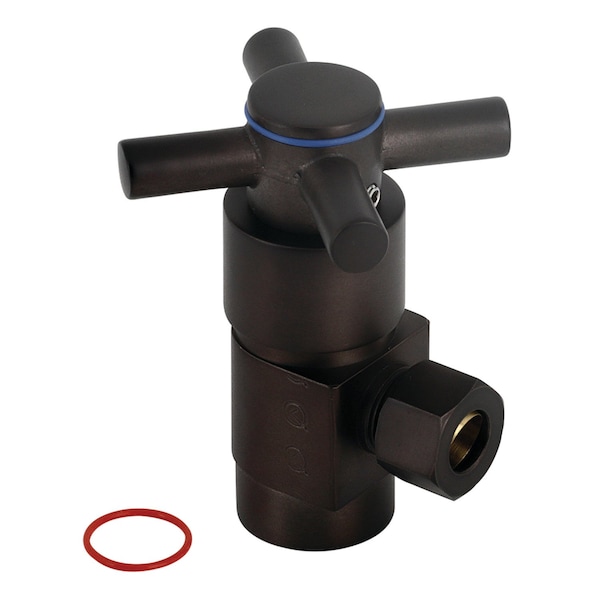 1/2" IPSx3/8" O.D. Anti-Sz Qrtr Turn Ceramic Cartridge Angle Stop, Brz
